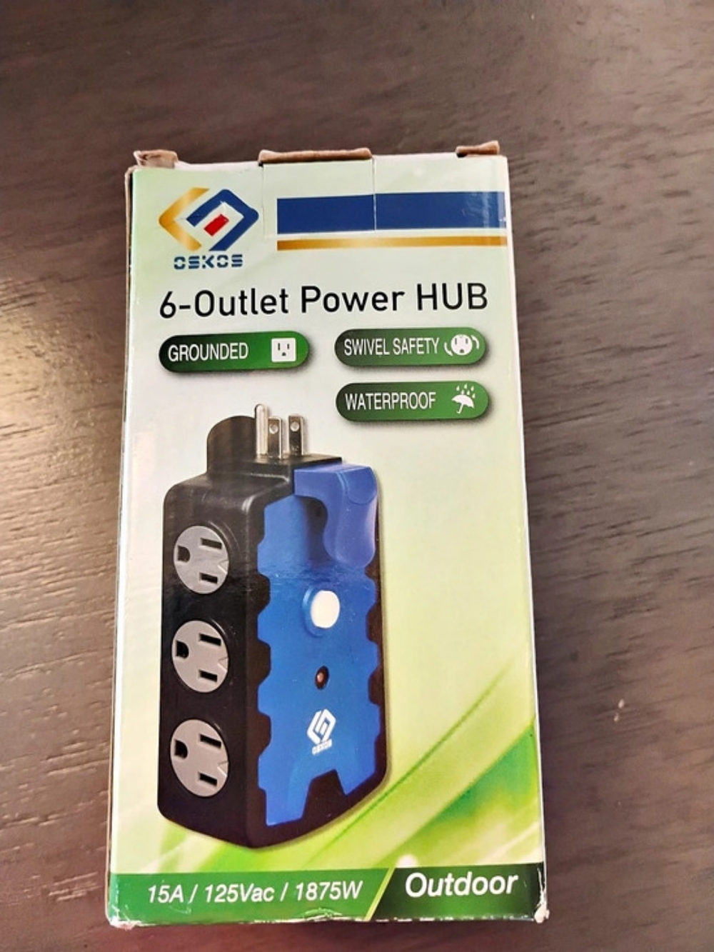 CXECS 6-Outlet Power Hub Blue & Black